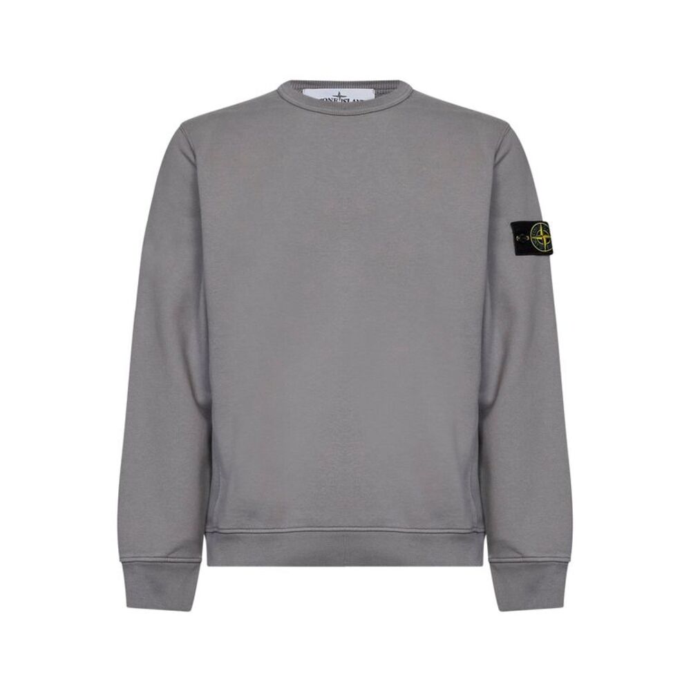 Stone Island Men Grey Organic Stretch Cotton Crewneck Sweatshirt